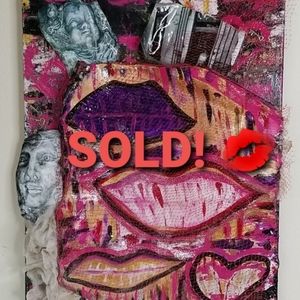 Original Mixed Media Heart and Angel Painting 🎨